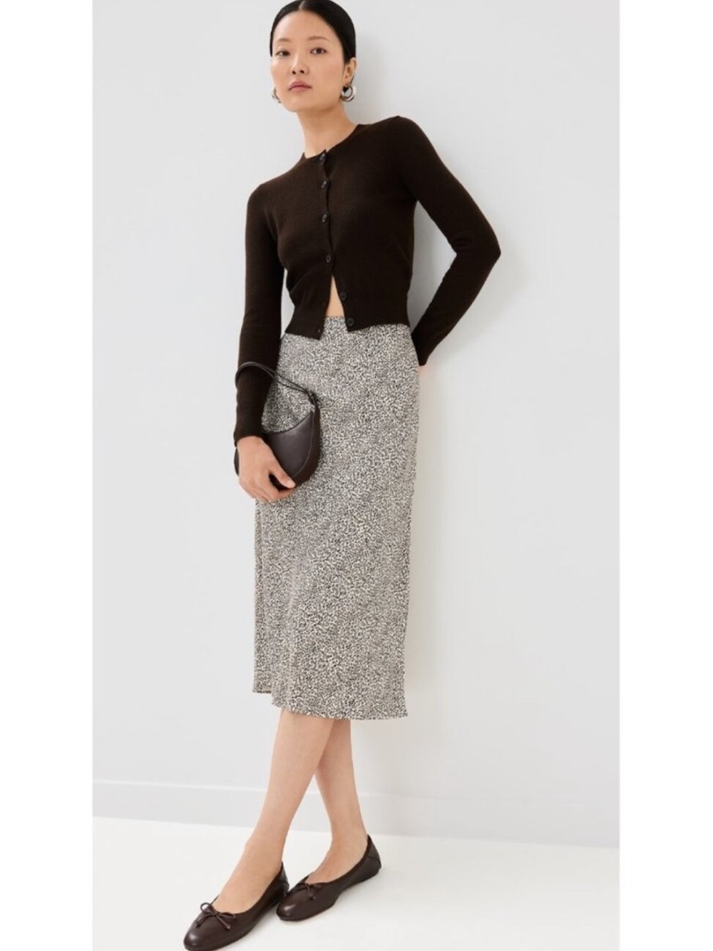 JENNI KAYNE leopard midi slip skirt animal print size XL